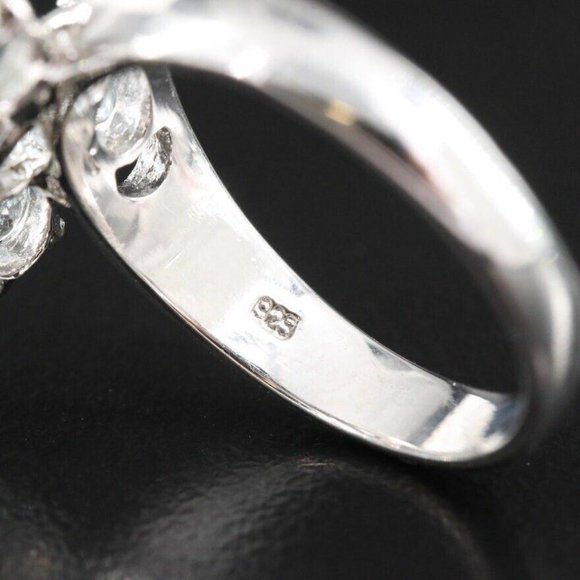 Size 7.75 Sterling Silver 925 Aquamarine Statement Ring ~7.7 grams - Picture 6 of 7